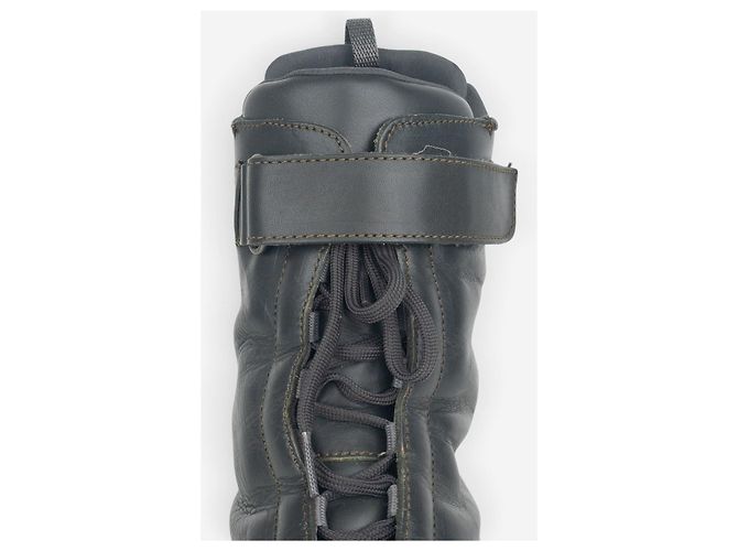 Prada AW99 Square Toe Vibram Combat Boots Grün - Ansicht 9