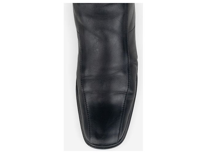 Prada 2000er Knee High Sculptural Platform Wedge Boots Schwarz - Ansicht 7