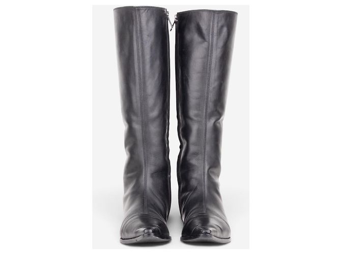 Fendi by Karl Lagerfeld Reitstiefel mit mittlerem Schaft aus den 2000ern Schwarz - Ansicht 3