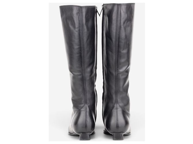 Fendi by Karl Lagerfeld Reitstiefel mit mittlerem Schaft aus den 2000ern Schwarz - Ansicht 4