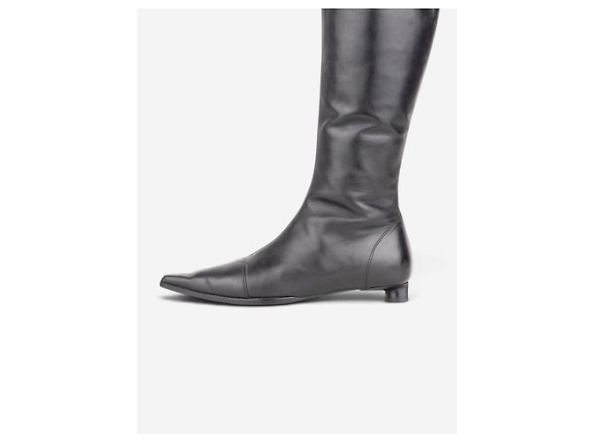 Fendi by Karl Lagerfeld Reitstiefel mit mittlerem Schaft aus den 2000ern Schwarz - Ansicht 5
