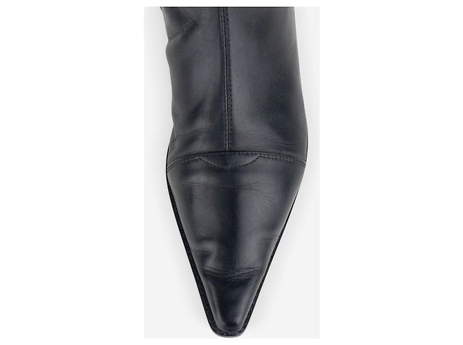 Fendi by Karl Lagerfeld Reitstiefel mit mittlerem Schaft aus den 2000ern Schwarz - Ansicht 6