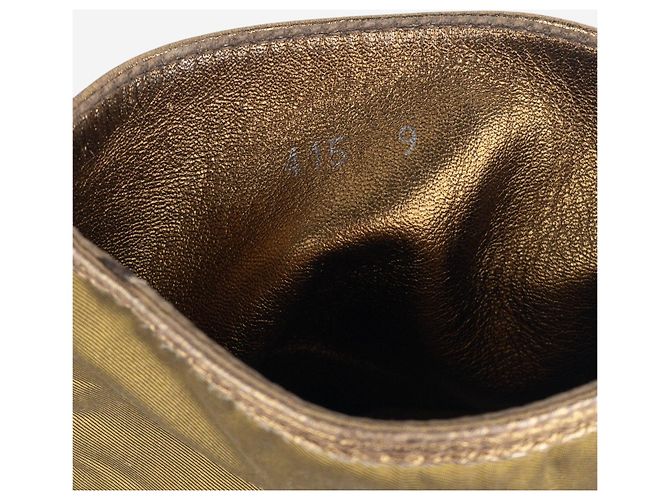 Helmut Lang AW03 Metallic Gold-Colored Bondage Combat Boots Golden - view 10