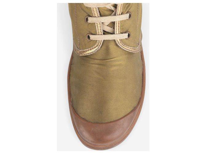 Helmut Lang AW03 Metallic Gold-Colored Bondage Combat Boots Golden - view 7