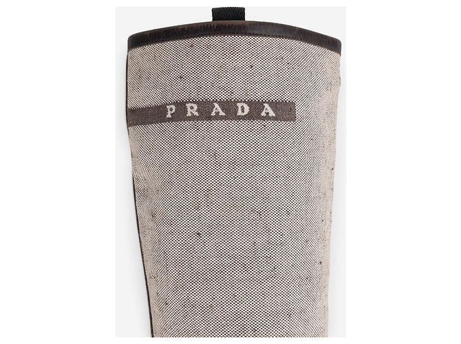 Prada SS99 Knee-High Platform Split Sole Riding Boots Brown - view 10