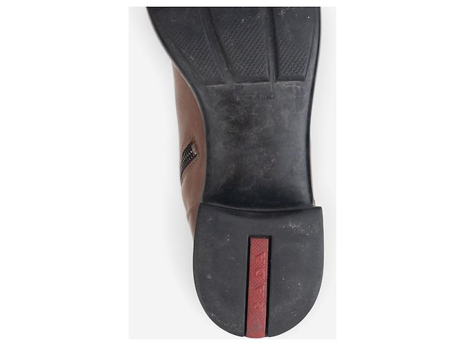 Botas biker altas de montar Prada de los años 2000 Castaño - vista 9