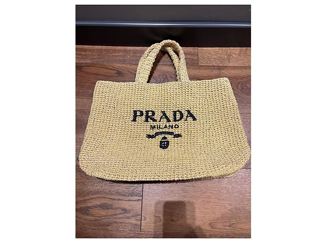 Prada Raffia Tote Bag Beige - Ansicht 12