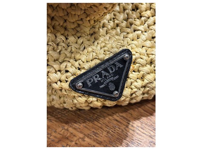 Prada Raffia Tote Bag Beige - Ansicht 4
