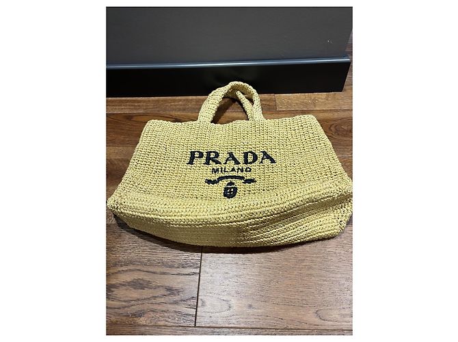 Prada Raffia Tote Bag Beige - Ansicht 7
