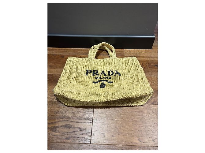 Prada Raffia Tote Bag Beige - Ansicht 8