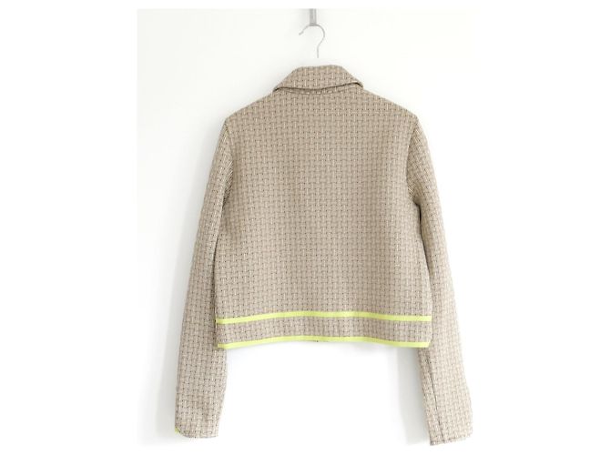 Hermès Mosaique Weave Bomberjacke Beige Hellbraun - Ansicht 6