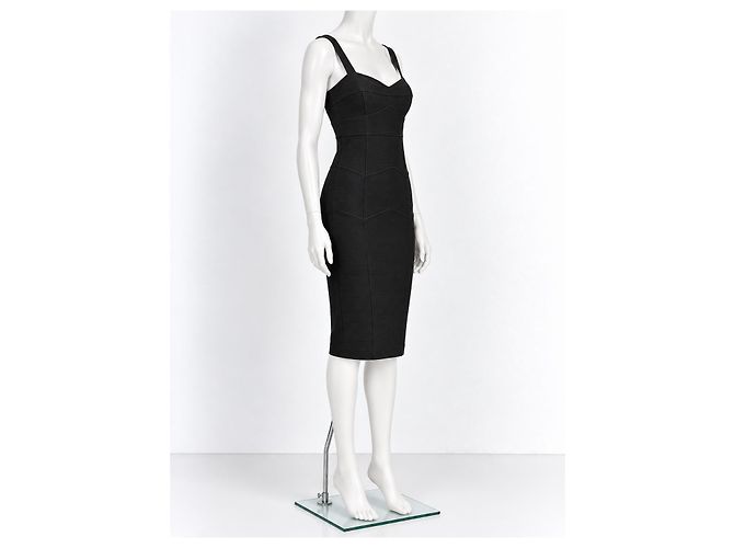 Diane von Furstenberg Slippery Schwarzes Bandage-Kleid - Ansicht 2