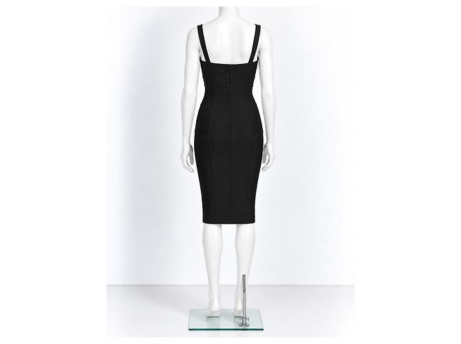 Diane von Furstenberg Slippery Schwarzes Bandage-Kleid - Ansicht 4
