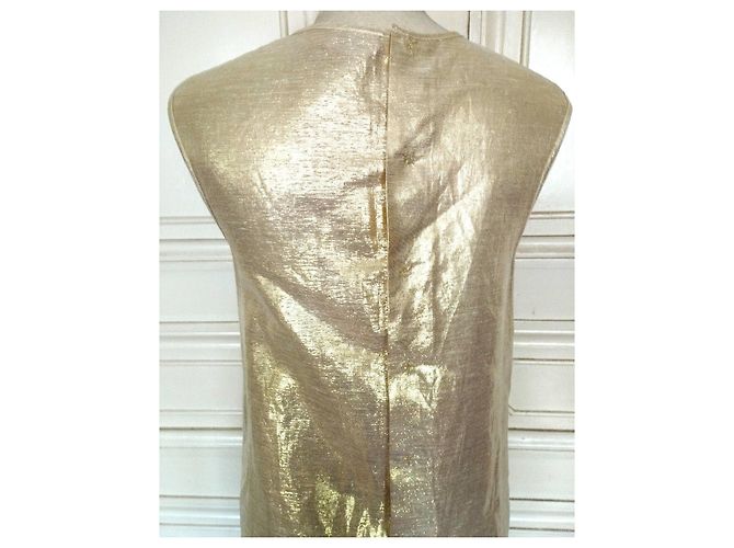 Manoush Blor kurzes Spitzenkleid in Gold Weiß Golden - Ansicht 16