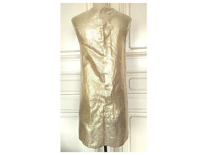 Manoush Blor kurzes Spitzenkleid in Gold Weiß Golden - Ansicht 4