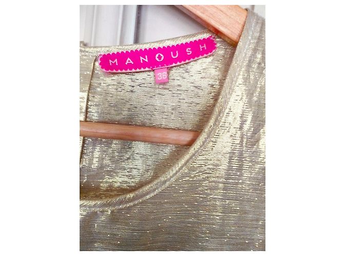 Manoush Blor kurzes Spitzenkleid in Gold Weiß Golden - Ansicht 9