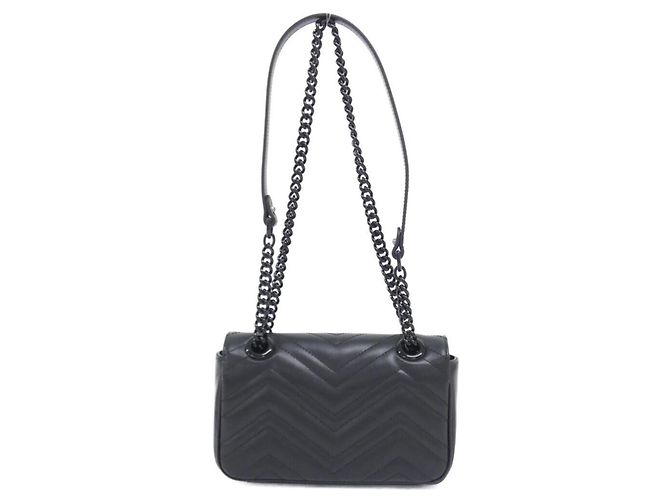 Borsa a tracolla Gucci GG Marmont 446744 DTDFV Nero - vista 2