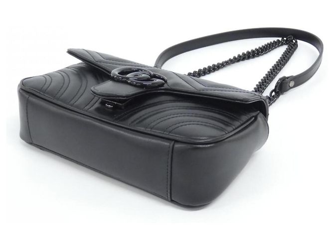 Borsa a tracolla Gucci GG Marmont 446744 DTDFV Nero - vista 3