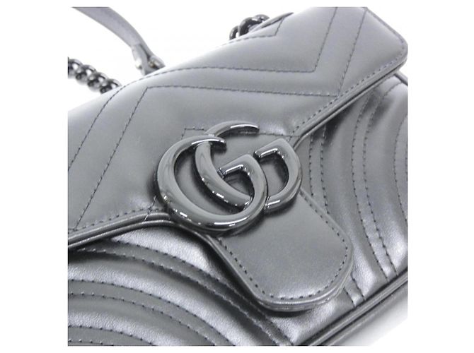 Borsa a tracolla Gucci GG Marmont 446744 DTDFV Nero - vista 6