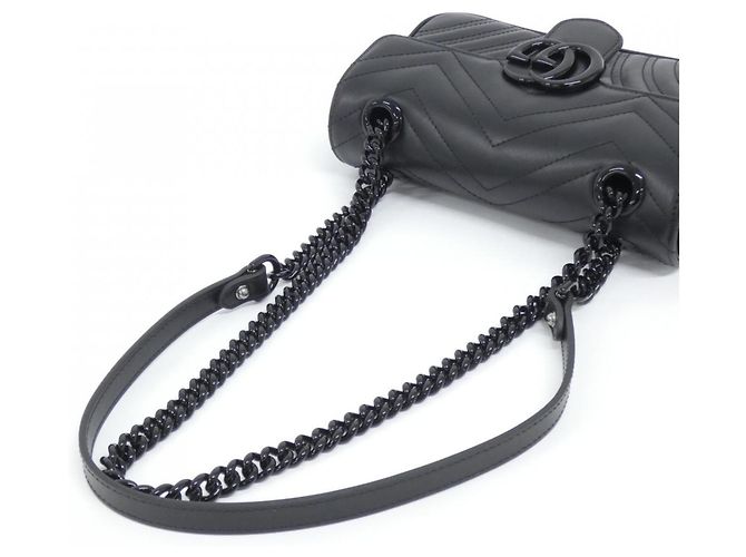 Borsa a tracolla Gucci GG Marmont 446744 DTDFV Nero - vista 7