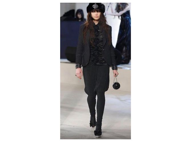 Chanel Pantalones Balloon de punto Lurex negro Pre-Fall 2008 - vista 2