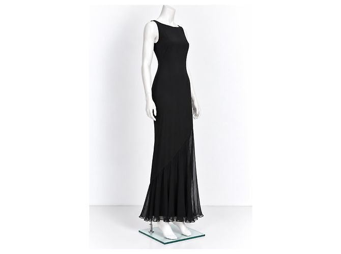 Vestido Max Mara de jersey de viscosa negro con gasa - vista 2