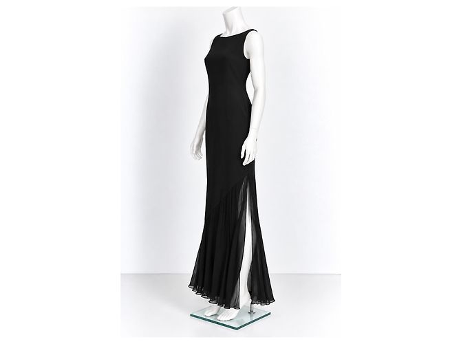 Vestido Max Mara de jersey de viscosa negro con gasa - vista 3