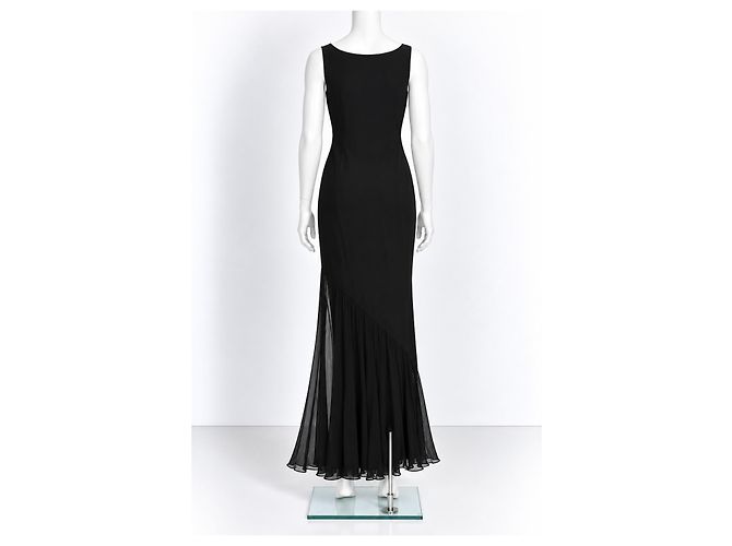 Vestido Max Mara de jersey de viscosa negro con gasa - vista 4