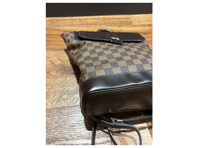 Louis Vuitton Montsouris GM Zaino Damier Ebene Marrone - vista 11