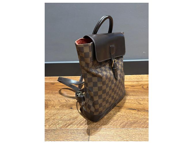 Louis Vuitton Montsouris GM Zaino Damier Ebene Marrone - vista 13