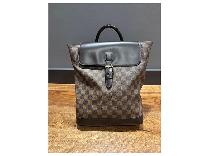 Louis Vuitton Montsouris GM Zaino Damier Ebene Marrone - vista 2