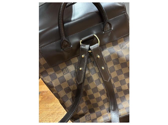 Louis Vuitton Montsouris GM Zaino Damier Ebene Marrone - vista 5