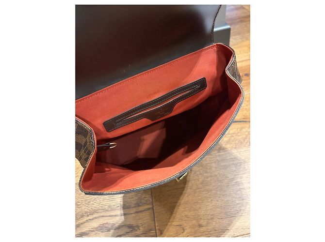 Louis Vuitton Montsouris GM Zaino Damier Ebene Marrone - vista 7