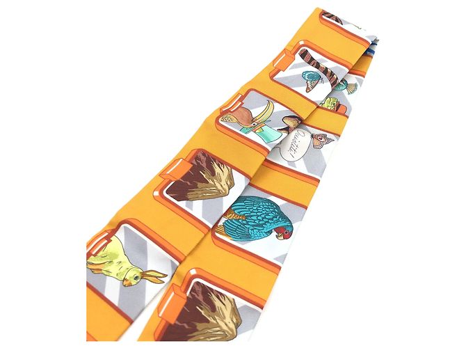 Hermès Hermes TWILLY SCARF Silk Long Orange - vue 2