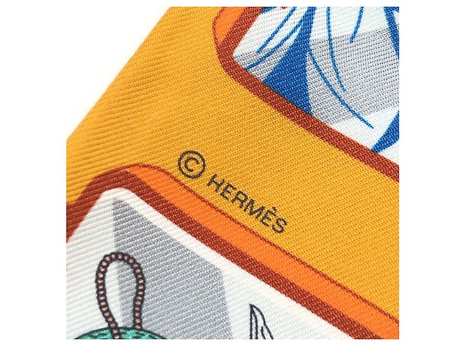 Hermès Hermes TWILLY SCARF Silk Long Orange - vue 7