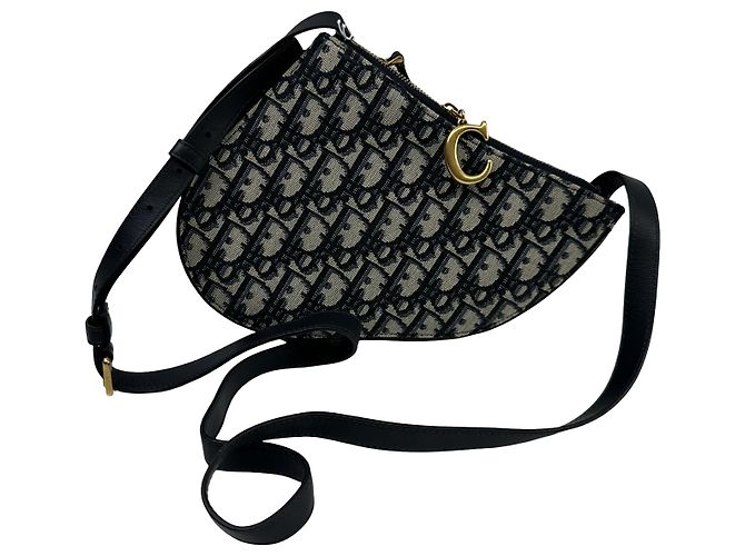 Christian Dior Saddle Oblique Canvas Mini Azul - vista 2