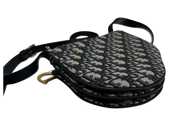 Christian Dior Saddle Oblique Canvas Mini Azul - vista 3