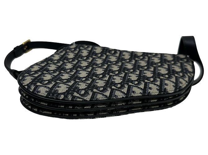 Christian Dior Saddle Oblique Canvas Mini Azul - vista 4
