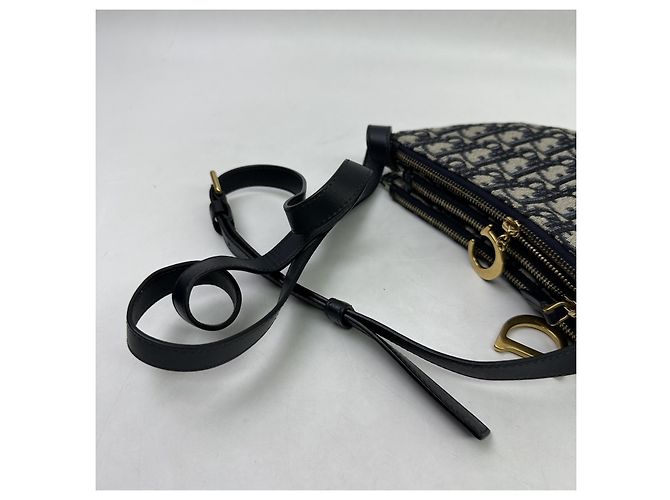 Christian Dior Saddle Oblique Canvas Mini Azul - vista 7
