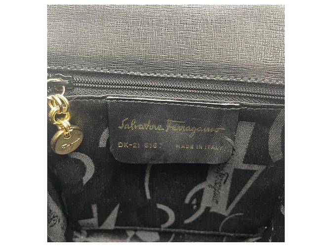 Borsa Salvatore Ferragamo Gancini Mini Clasp Nero - vista 8