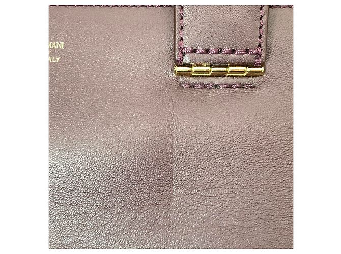 Borsa Tote Giorgio Armani in camoscio bordeaux Rosso Bordò - vista 12