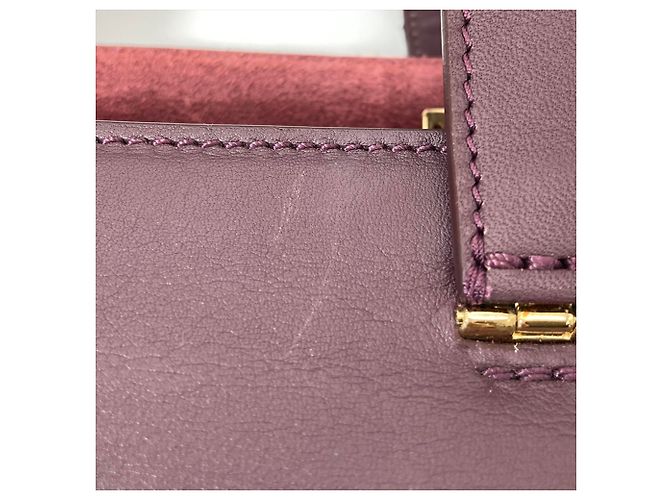 Borsa Tote Giorgio Armani in camoscio bordeaux Rosso Bordò - vista 13