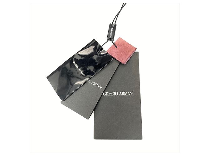 Borsa Tote Giorgio Armani in camoscio bordeaux Rosso Bordò - vista 14