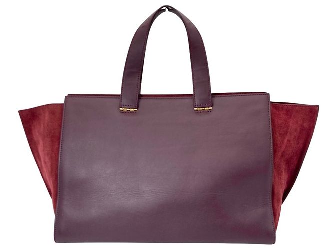 Borsa Tote Giorgio Armani in camoscio bordeaux Rosso Bordò - vista 2