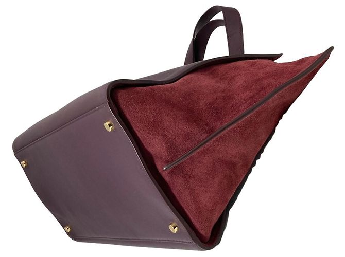 Borsa Tote Giorgio Armani in camoscio bordeaux Rosso Bordò - vista 3