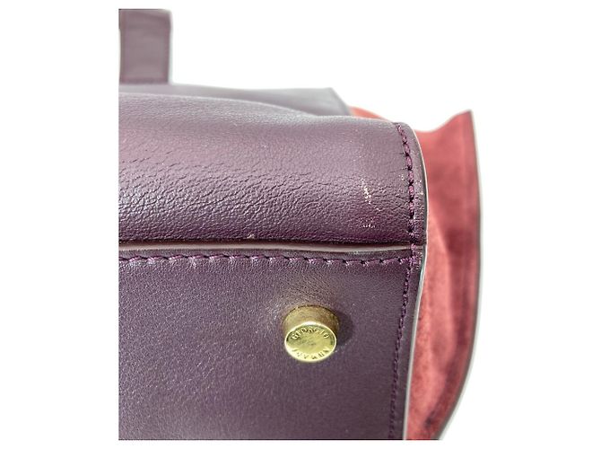 Borsa Tote Giorgio Armani in camoscio bordeaux Rosso Bordò - vista 5