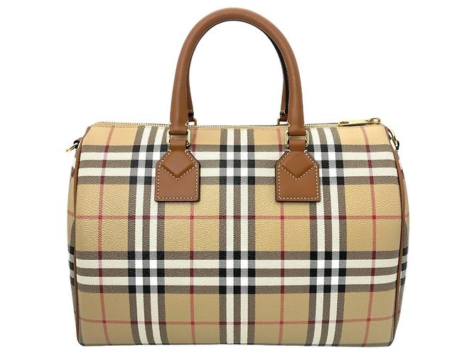 Borsa Burberry Bowling Mini Boston Bag Beige - vista 2