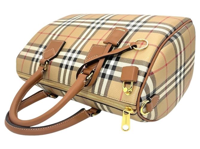 Borsa Burberry Bowling Mini Boston Bag Beige - vista 3