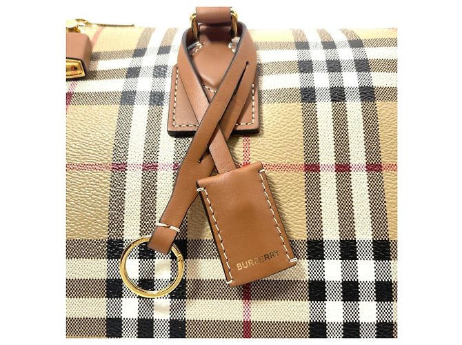 Borsa Burberry Bowling Mini Boston Bag Beige - vista 5