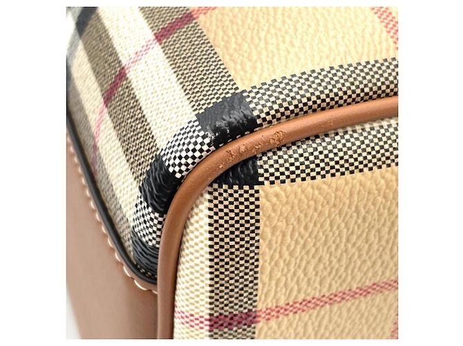 Borsa Burberry Bowling Mini Boston Bag Beige - vista 9